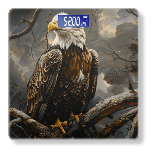 Digital Bathroom Scale with Large LCD Display,High Capacity Scale 400 lbs High Precision body fat scale-Majestic Bald Eagle Perched On The Branch