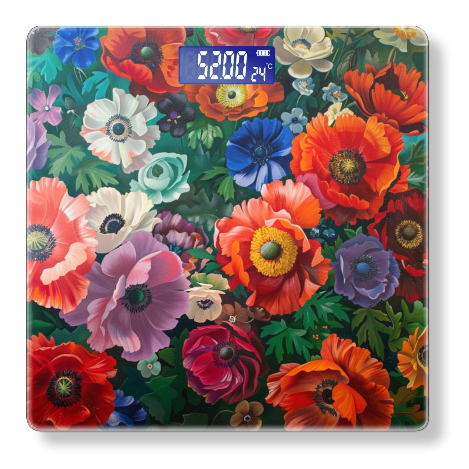 Digital Bathroom Scale with Large LCD Display,High Capacity Scale 400 lbs High Precision body fat scale-Painting Of Anemones And Other Flowers