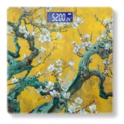 Digital Bathroom Scale with Large LCD Display,High Capacity Scale 400 lbs High Precision body fat scale-Painting Of Twisted Tree With White Blossoms