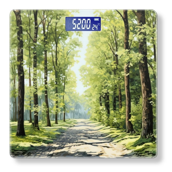 High Precision Body Weight Scale Smart Bathroom Scales with Large LCD Display(400lbs),Decorative for Bedroom-Path Through The Forest On Summer Day