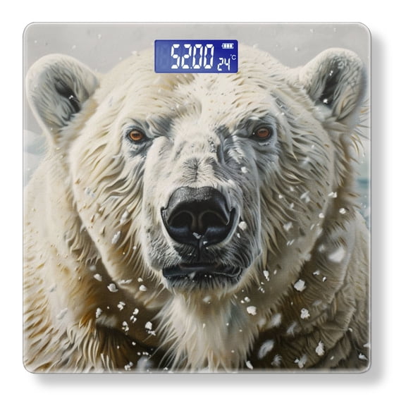 Digital Bathroom Scale with Large LCD Display,High Capacity Scale 400 lbs High Precision body fat scale-Polar Bear In The Snow