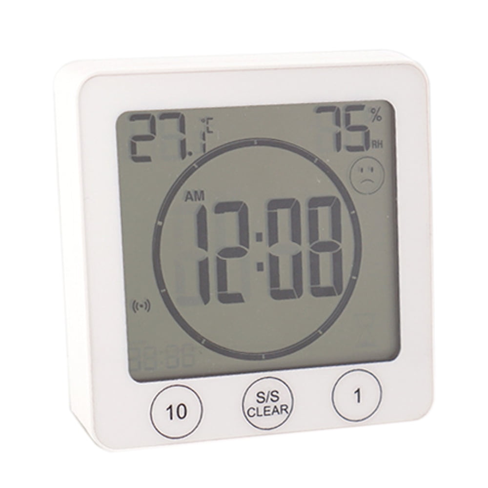 Digital Bathroom Shower Kitchen Clock Timer with Alarm, Waterproof for