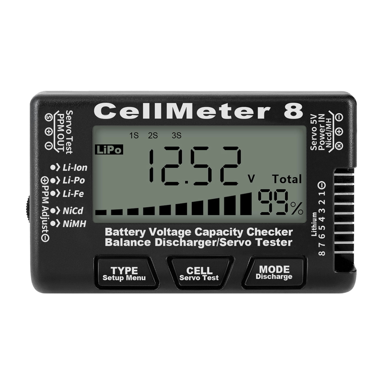 Digital Battery Checker ABS RC Capacity Checker LiPo LiFe Li Ion Nicd