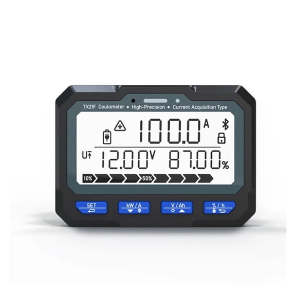 Digital Battery Level Tester TX21, 100A Bluetooth Power Display Monitor 8-120V