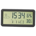 thumbnail image 1 of Digital ,Battery Operated Small Desk Clocks,with Date,Week,Indoor Temperature And Humidity,6 Inch LCD Wall Clock for Bedroom Home Office - Black, 1 of 8