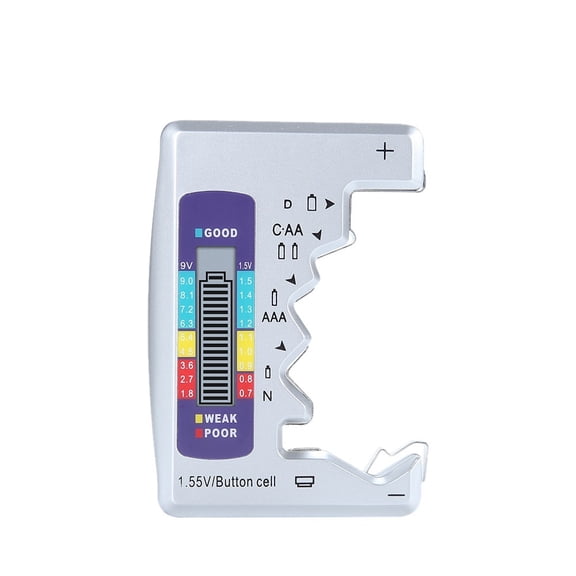 Digital Battery Tester Battery LCD Display Capacitance ABS Portable Diagnostic Universal Tool Check AAA AA 9V/1.5V Button Tester ,Precise Measurements