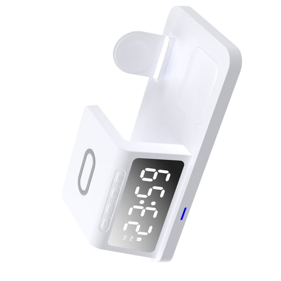 Digital Bedside Clock With Wireless Charging Station 15W Quick Chargers Fast Wireless Chargers for Phone Watch Earbud Dock