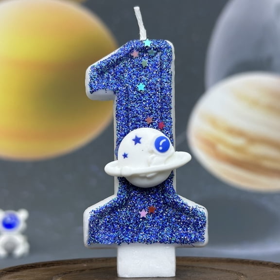 Digital Birthday Candle Planet Universe Cake Decoration Birthday Party Must Have