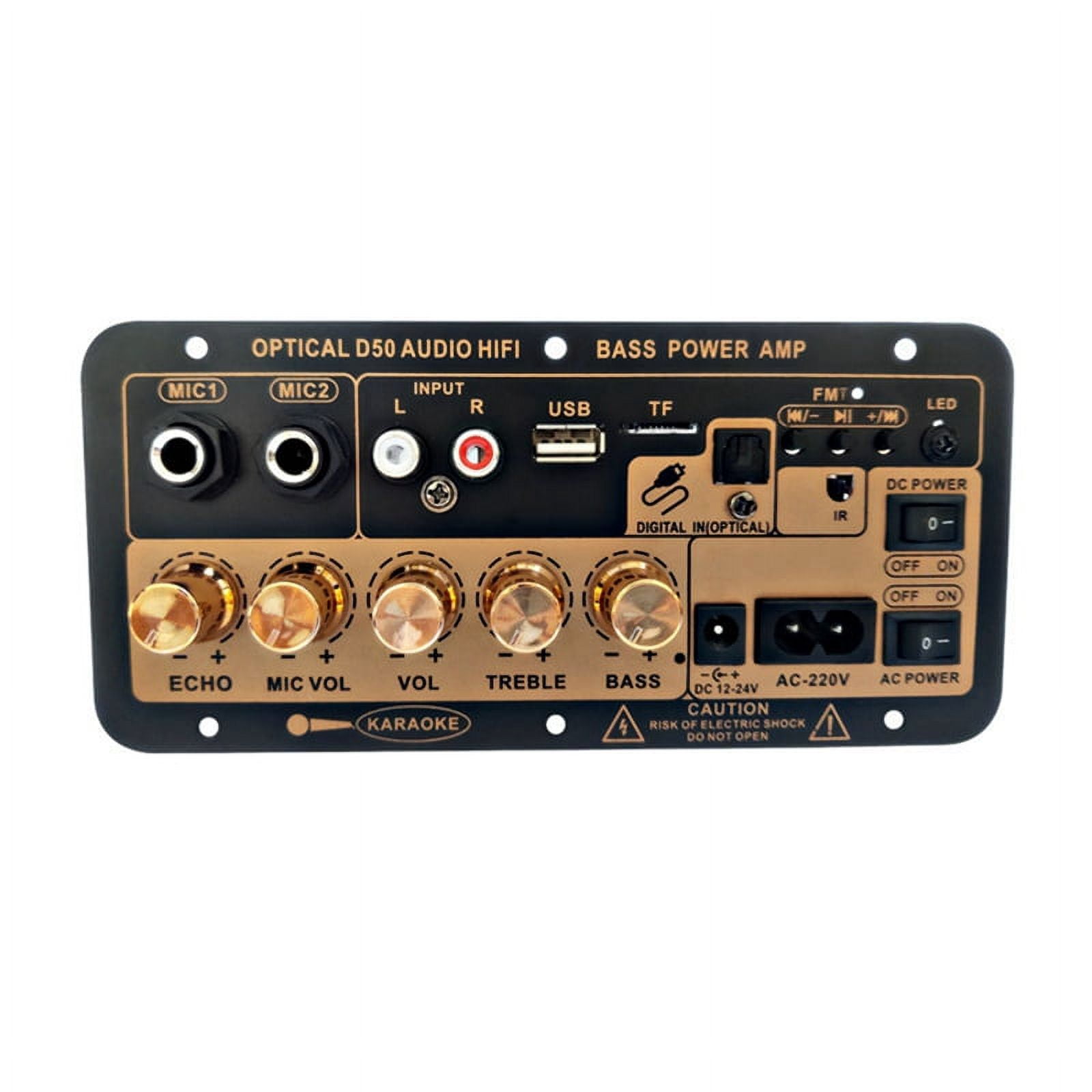 Digital Bluetooth Stereo Amplifier Board Subwoofer Dual Microphone Karaoke Car Amplifiers