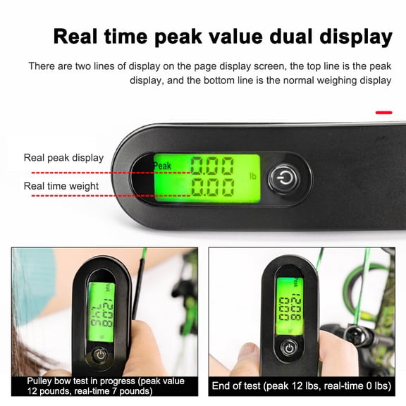 Digital Bow Scale Archery Draw Weight Luggage 110lbs Peak Hold
