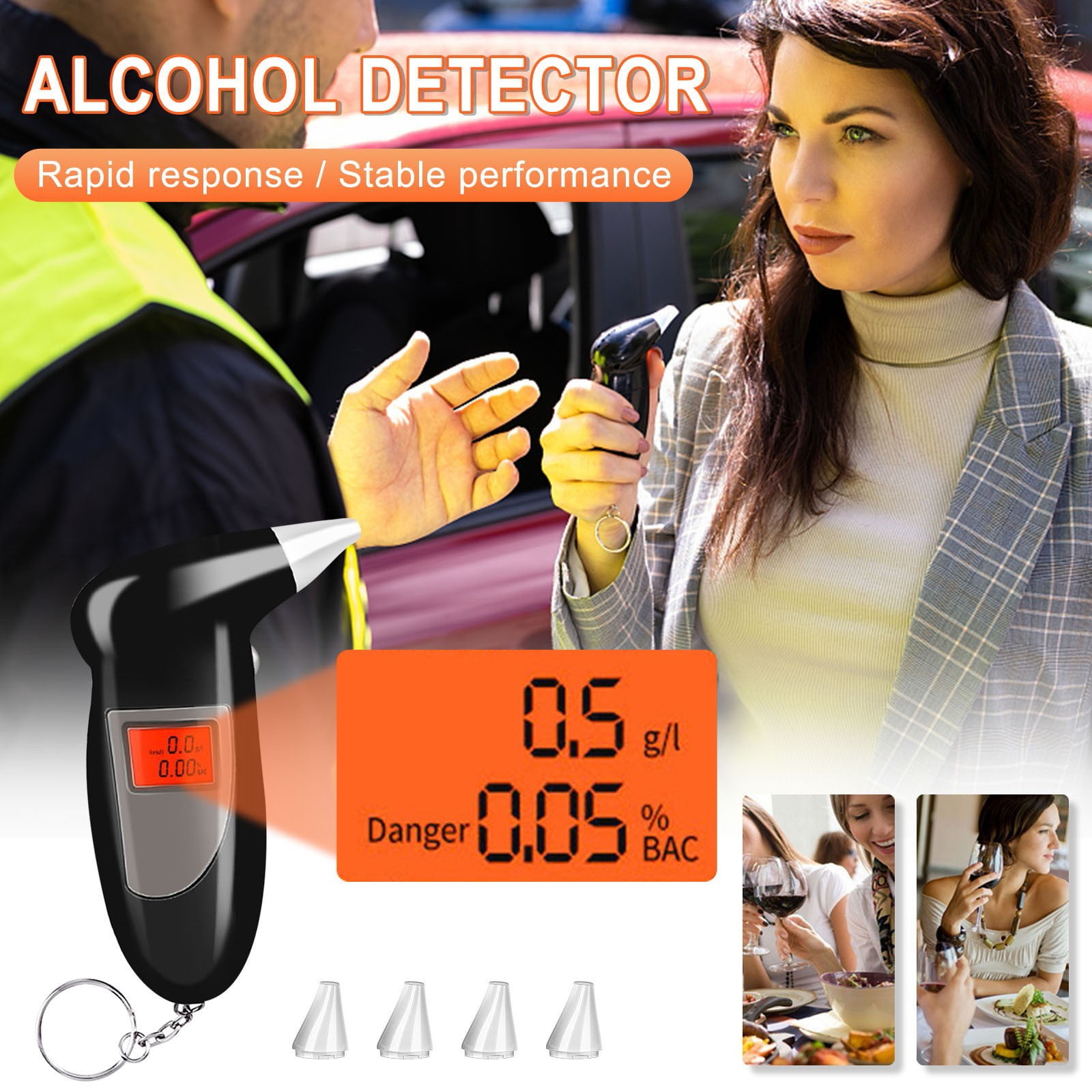 Digital Breath Ethanol Tester Breathalyzer Mouthpieces Blowing Nozzle Digital Breath Ethanol Tester Breathalyzer Mouthpieces Blowing Nozzle