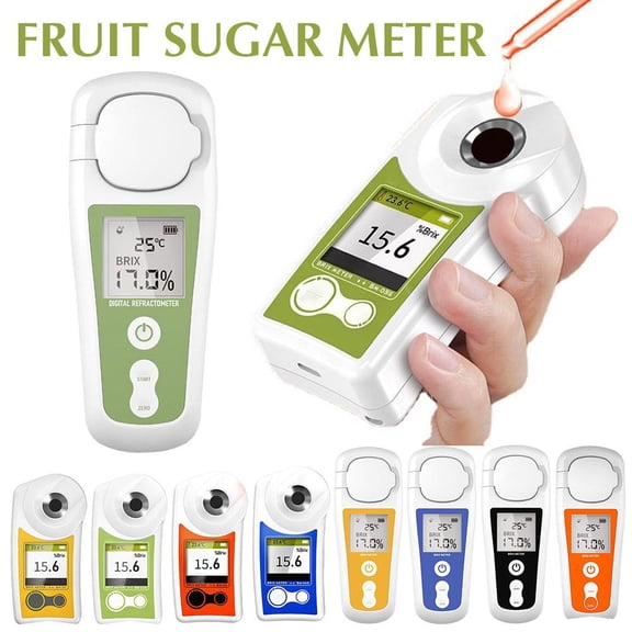 Digital Brix Refractometer – Portable Sugar & Temperature Meter with LCD Display, Rechargeable Fruit Juice Tester for Coffee, Wine & Maple Syrup