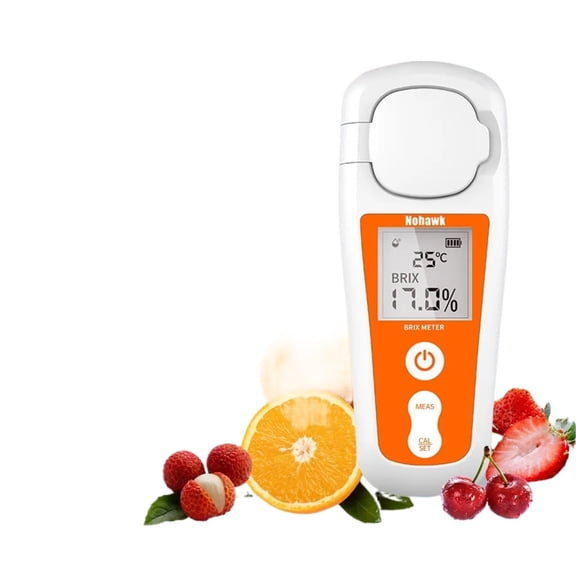 Digital Brix Refractometer Range 0-55%,0.2% Precision Auto Temperature Compensation Brix Meter for Liquid Sugar Content
