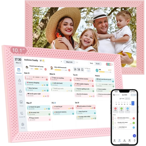Digital Calendar 10.1 inch,  Calendar for Family Sharing Schedule Interactive  Calendars  Screen To Do Task Meal Planner for  Office with Digital Picture Frame