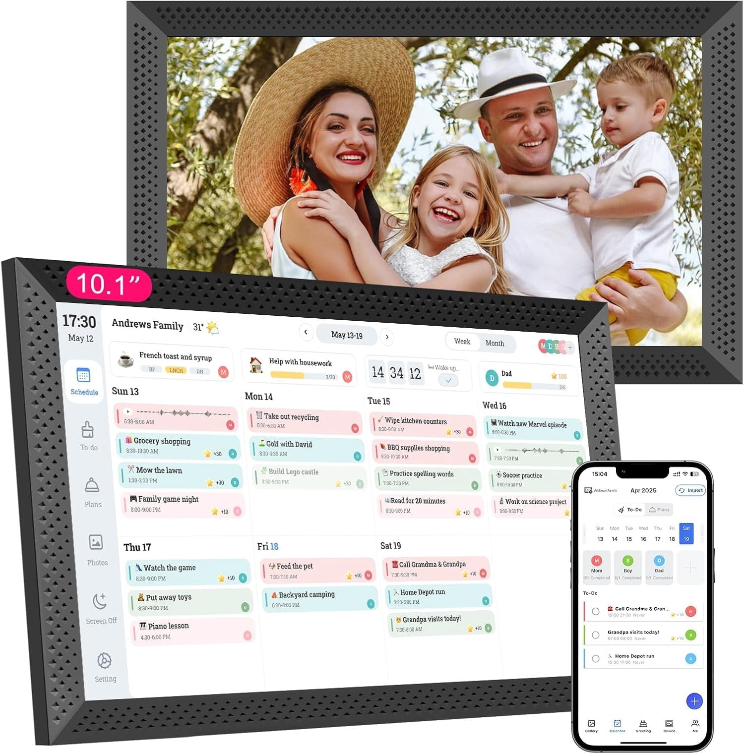 Interactive Rates Calendar Digital Calendar 10.1 inch, Calendar for Family Sharing Schedule ...