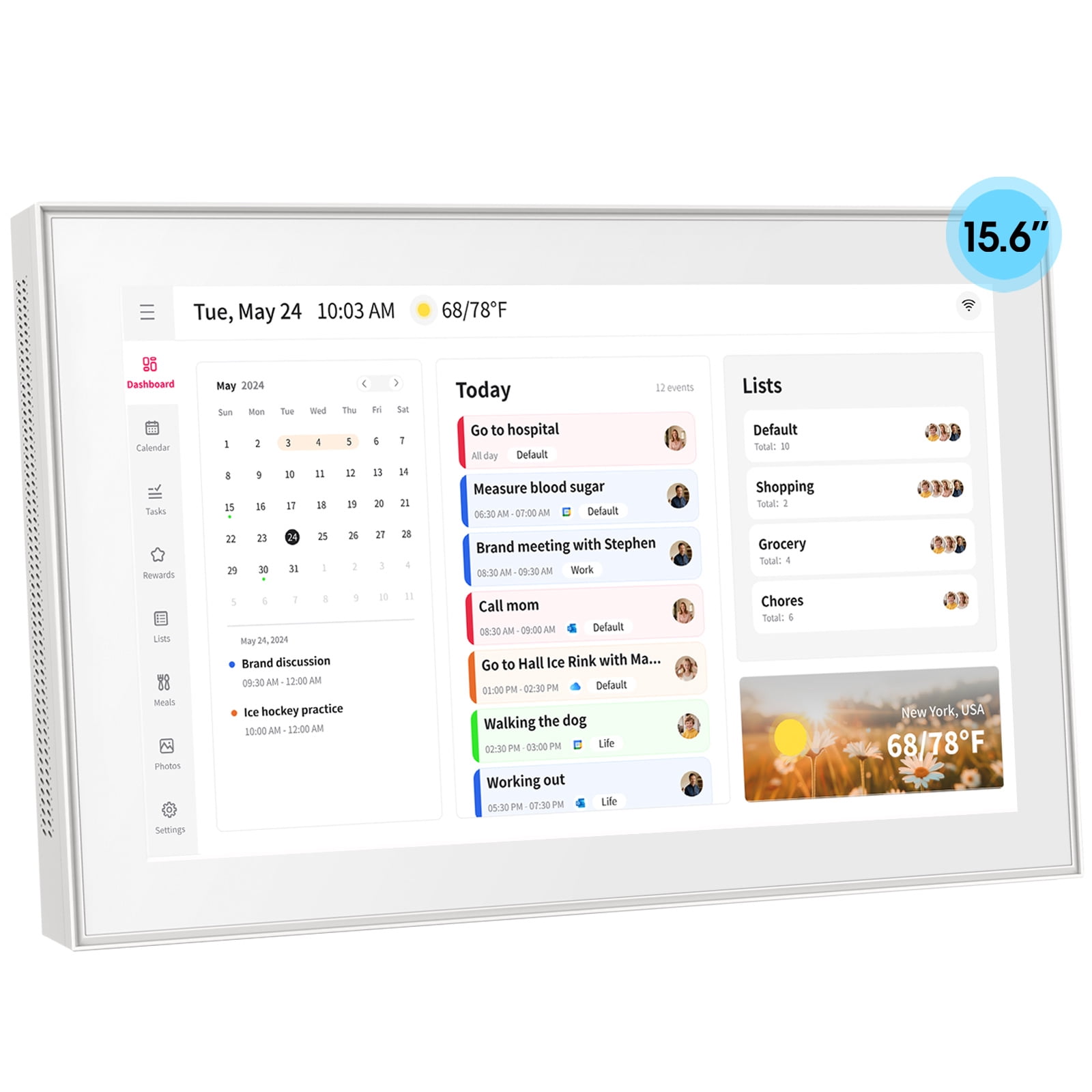iYooker, Digital Calendar, 15.6 inch, Touchscreen, Family