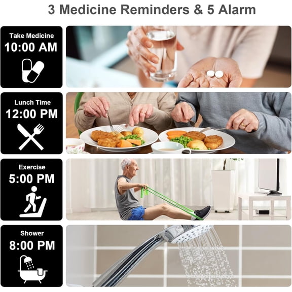 Digital Calendar Alarm Clock for Seniors with HD Screen Remote Control Adjustable Brightness Multiple Alarms Ideal for Alzheimer's Memory Loss