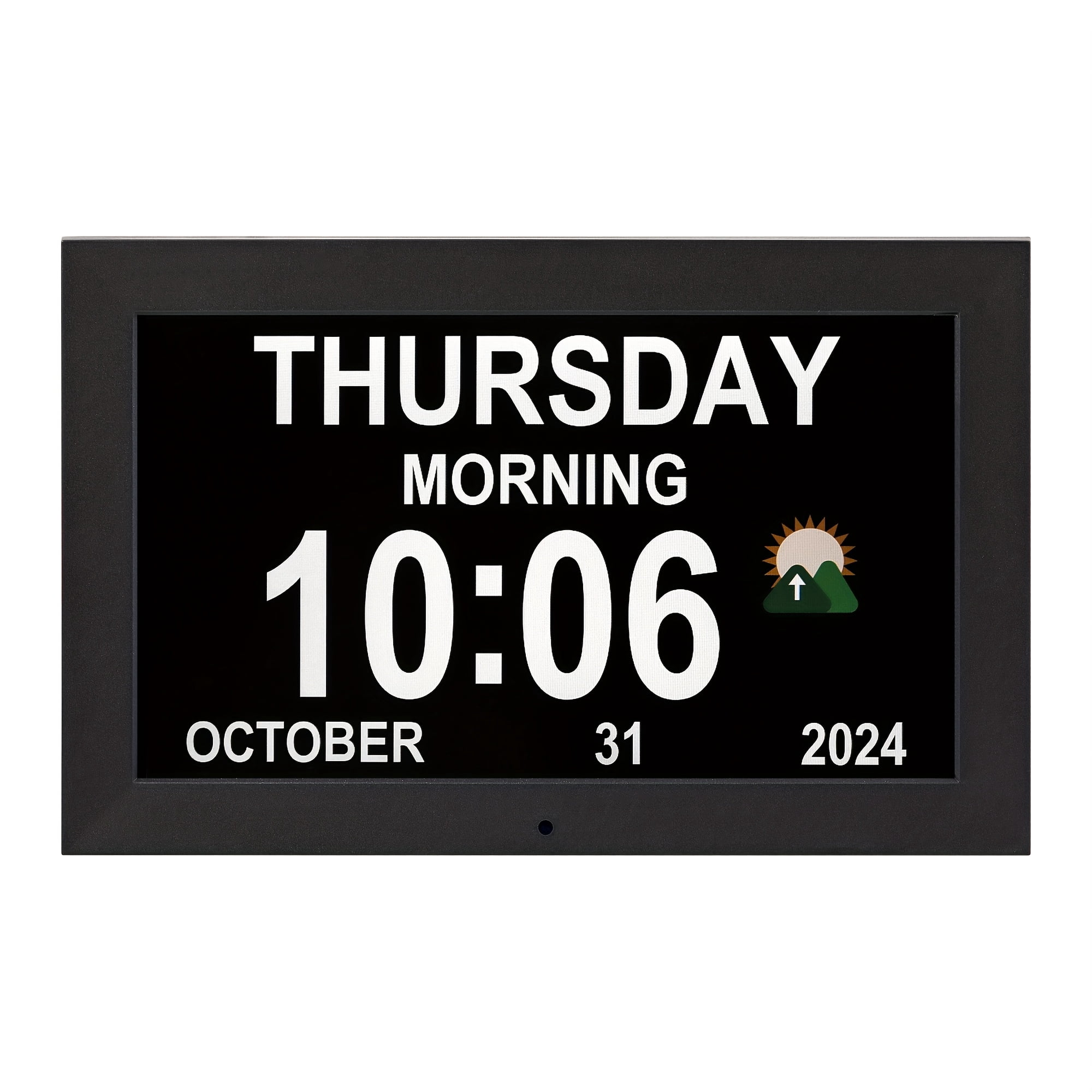 Digital Calendar Day Alarm Clock, Auto Dimmable And Sun Moon Icons, 12 ...