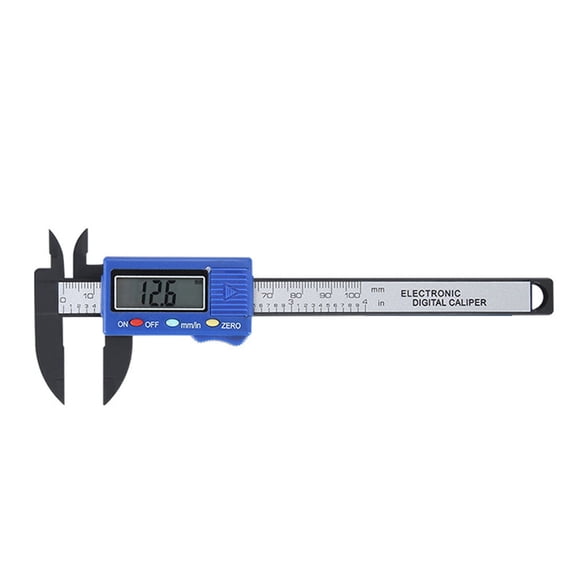 Digital Caliper, 0-100mm LCD Electronic Carbon Fiber Vernier Caliper, High Accuracy Micrometer Gauge with Inch/Metric Conversion Quick Reading, Black