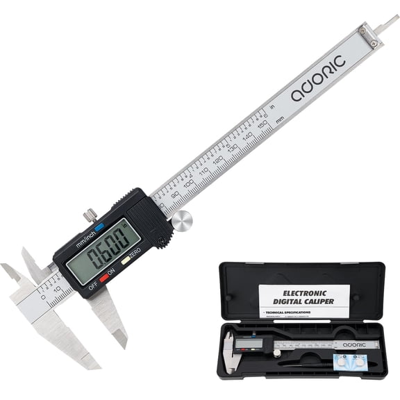 Digital Caliper, 0-6" Calipers Measuring Tool - Electronic Micrometer Caliper with Large LCD Screen, Auto-Off Feature, Inch and Millimeter Conversion