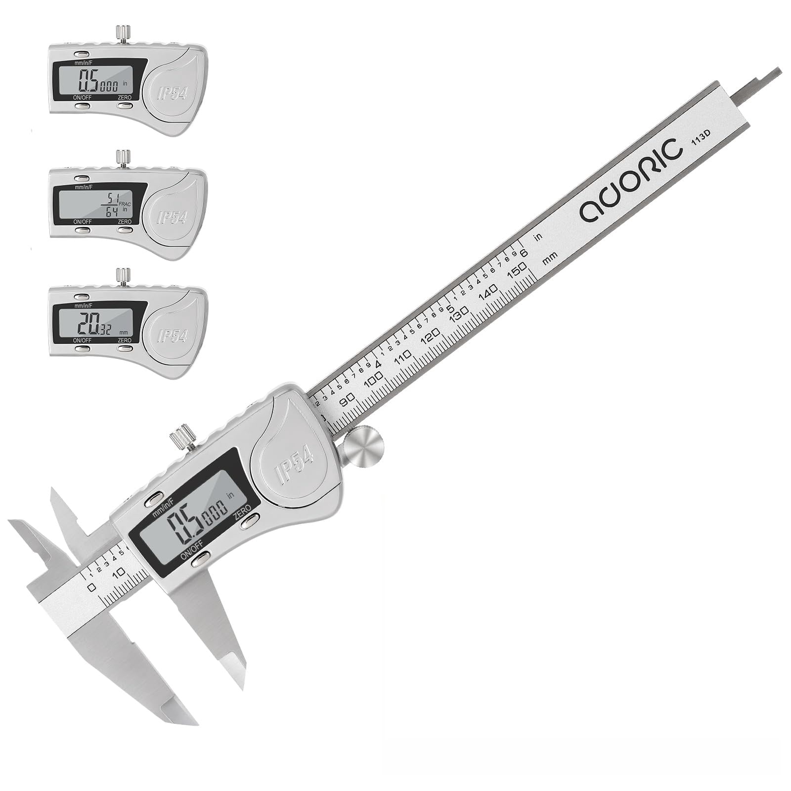 Digital Caliper, 0-6" Calipers Measuring Tool - Electronic Micrometer Caliper with Large LCD Screen, Auto-Off Feature, Inch and Millimeter Conversion