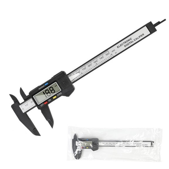 Digital Caliper, 0-6 Inch Plastic Measuring Tool with Large LCD Screen, Auto - Off Feature, Carbon Fiber Composite Vernier Caliper for Woodworking and Jewelry Measurement