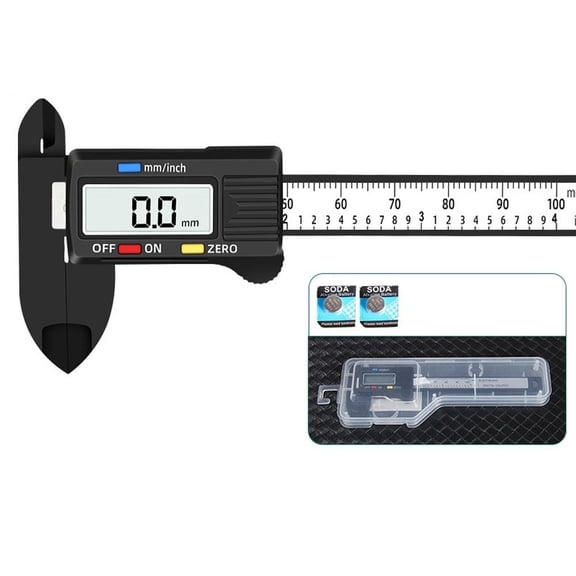 Digital Caliper 150mm 6 Inch High Precision Carbon Fiber Electronic Vernier Caliper 3 in 1 Measuring Tool Large LCD Screen Lightweight Non Marring for Jewelry Crafts