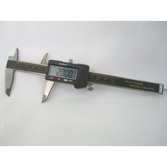 Digital Caliper 8 Inch Stainless Steel Measures inch/metric w/ Case and Battery - Code Auto Tool and Restoration Supply