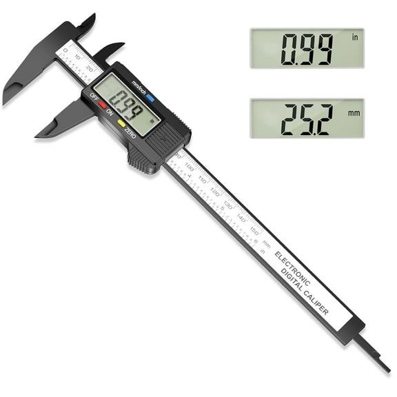 Digital Caliper Calipers Measuring Tool, 0-6inches Electronic Caliper with Premium Large LCD Screen, Inch and Millimeter Convert, Auto-Off Feature, High Precision and Clear Display