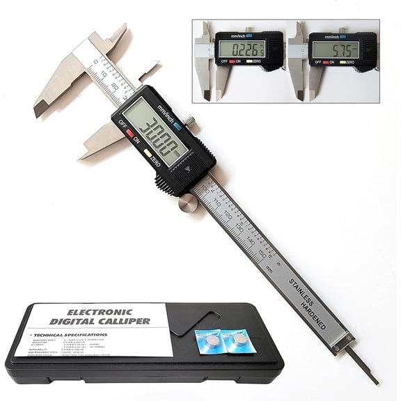 Digital Caliper,Electronic Calipers, 0-6" Calipers Measuring Tool, Stainless Steel Construction with Large LCD Screen, Auto-Off Feature for 3D Printing,Inch and Millimeter Conversion