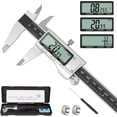 thumbnail image 1 of Digital Caliper Measuring Tool, Stainless Steel Vernier Caliper Digital Micrometer with Large LCD Screen, Easy Switch from Inch Metric Fraction, 6 Inch Caliper Tool for DIY/Household, 1 of 8