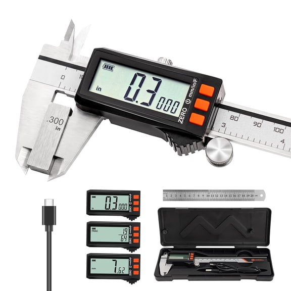 Rechargeable Digital Caliper, Calipers 0-6 Inch, Battery Display