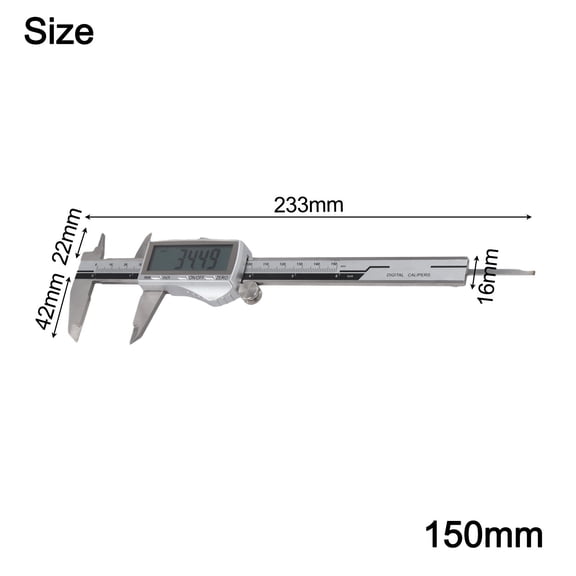 Digital Caliper Stainless Steel Electronic Measuring Tool,150MM 200MM 300MM Depth Gauge For Jewelry Making(150MM)