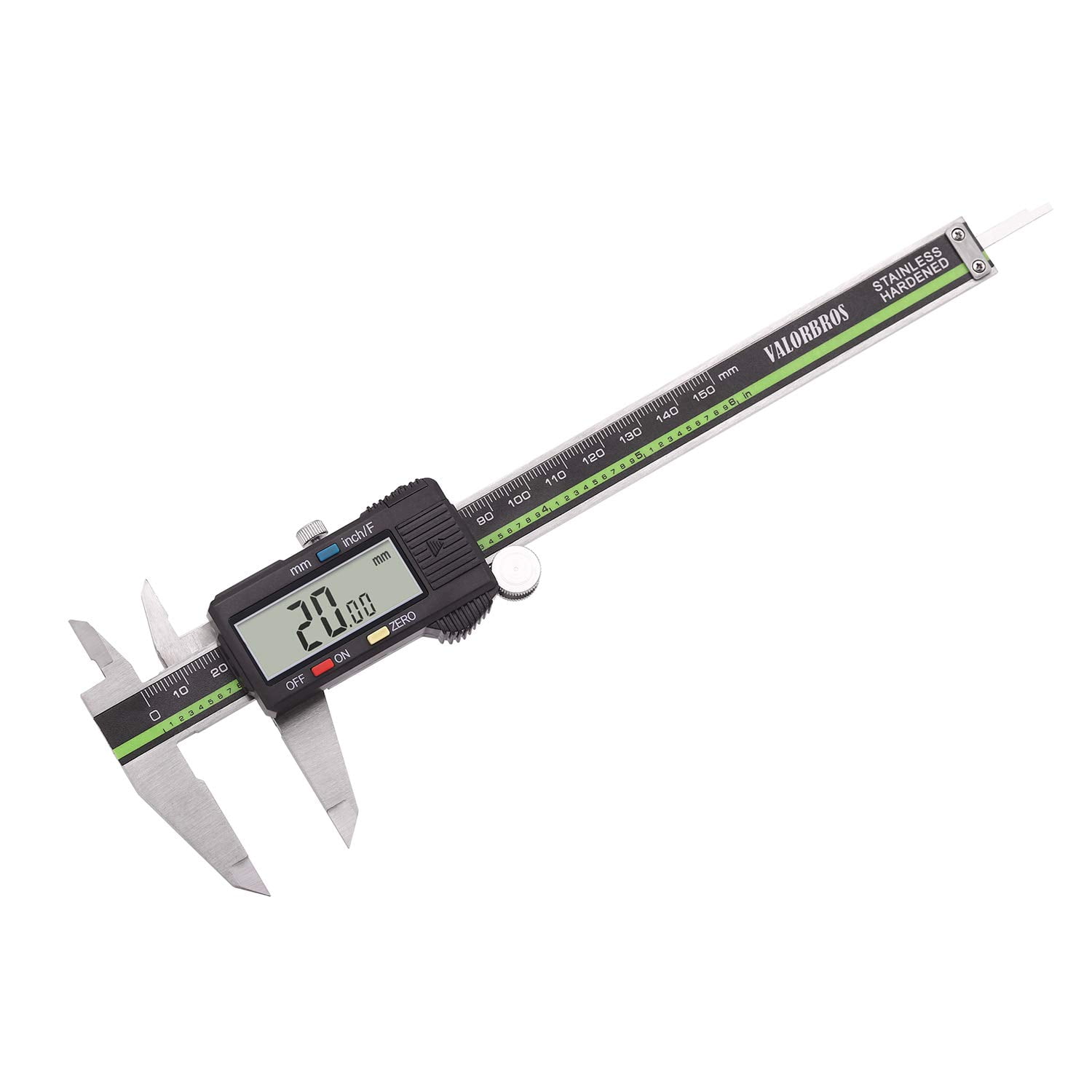 Digital Caliper Stainless Steel with Large LCD Screen 6 Inch Millimeter Fractions Conversion Electronic Vernier Caliper Measuring Tool (6 inch)