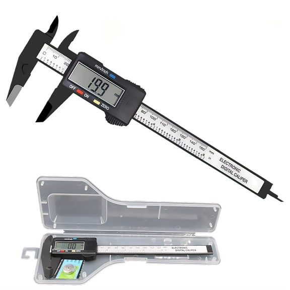Digital Calipers 0-6 inch/150mm Electronic Vernier Caliper with LCD Screen, Inch/Metric Conversion, Auto Off - Plastic Insulated Jaws for Safe DIY, Jewelry, Craft & Home Measurement