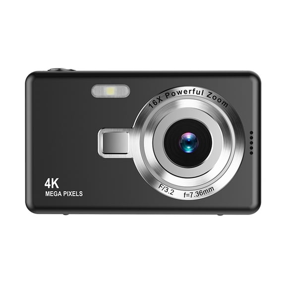 Digital Camera 1080P 48MP for s - Portable Mini Camera, 16X Digital Zoom, Electronic Stabilization, with LCD Screen(Black)