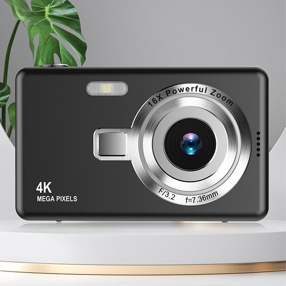 Digital Camera 1080p HD, Up To 48MP Interpolation, Electronic Stabilization, 16x Digital Zoom, 2.4‑Inch LCD, Night Flash, Face Detect, MicroSD Up To 64GB, Rechargeable, Compact Student Portable