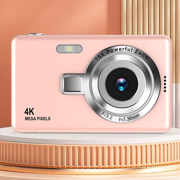 Digital Camera 1080p HD, Up To 48MP Interpolation, Electronic Stabilization, 16x Digital Zoom, 2.4‑Inch LCD, Night Flash, Face Detect, MicroSD Up To 64GB, Rechargeable, Compact Student Portable