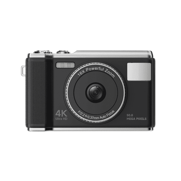 Digital Camera for Photography with 16x Zoom Anti Shake,4K HD Auto Focus Compact Vlogging Camera for Boys Girls Kids,FHD 1080P Screen,Small Camera with 2.8 Inch Screen 32GB SD Card Black