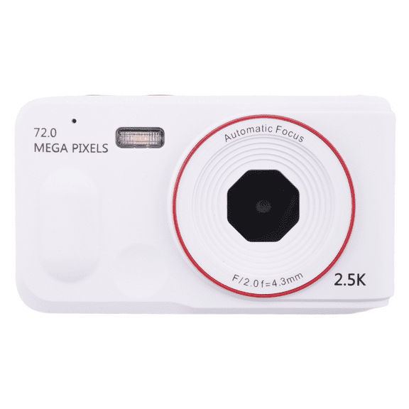 Digital Camera 16x Digtal Zoom Auto Focus 2.5K HD 72MP Camcorder for Home Outdoor Travel White