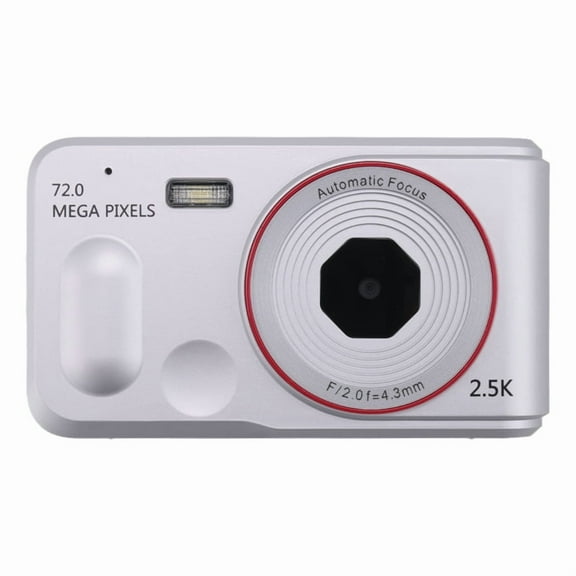 Digital Camera 16x Digtal Zoom Auto Focus 2.5K HD 72MP Digital Camcorder Camera for Home Outdoor Travel Silver