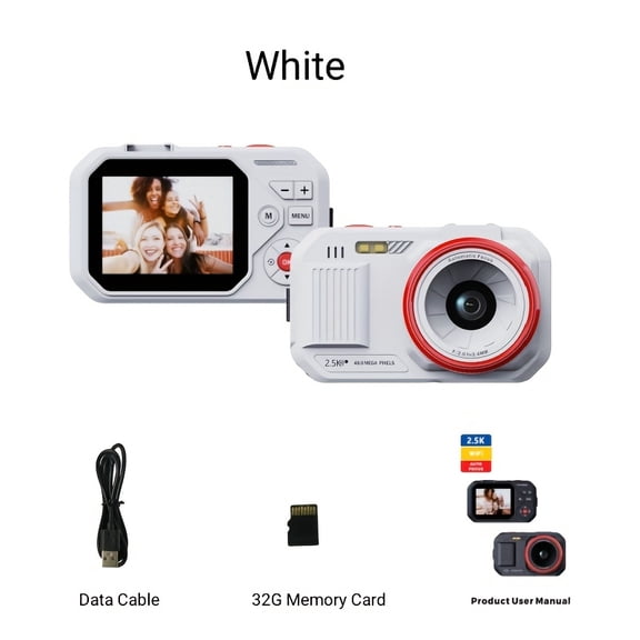 Digital Camera 2.5K Resolution with Hotpot WiFi, Auto Focus Lens for Easy Capture, 1000mAh Rechargeable Battery, MP3 Mode for Music Listening, Perfect Gift for Life Recording And Junior Photograph.