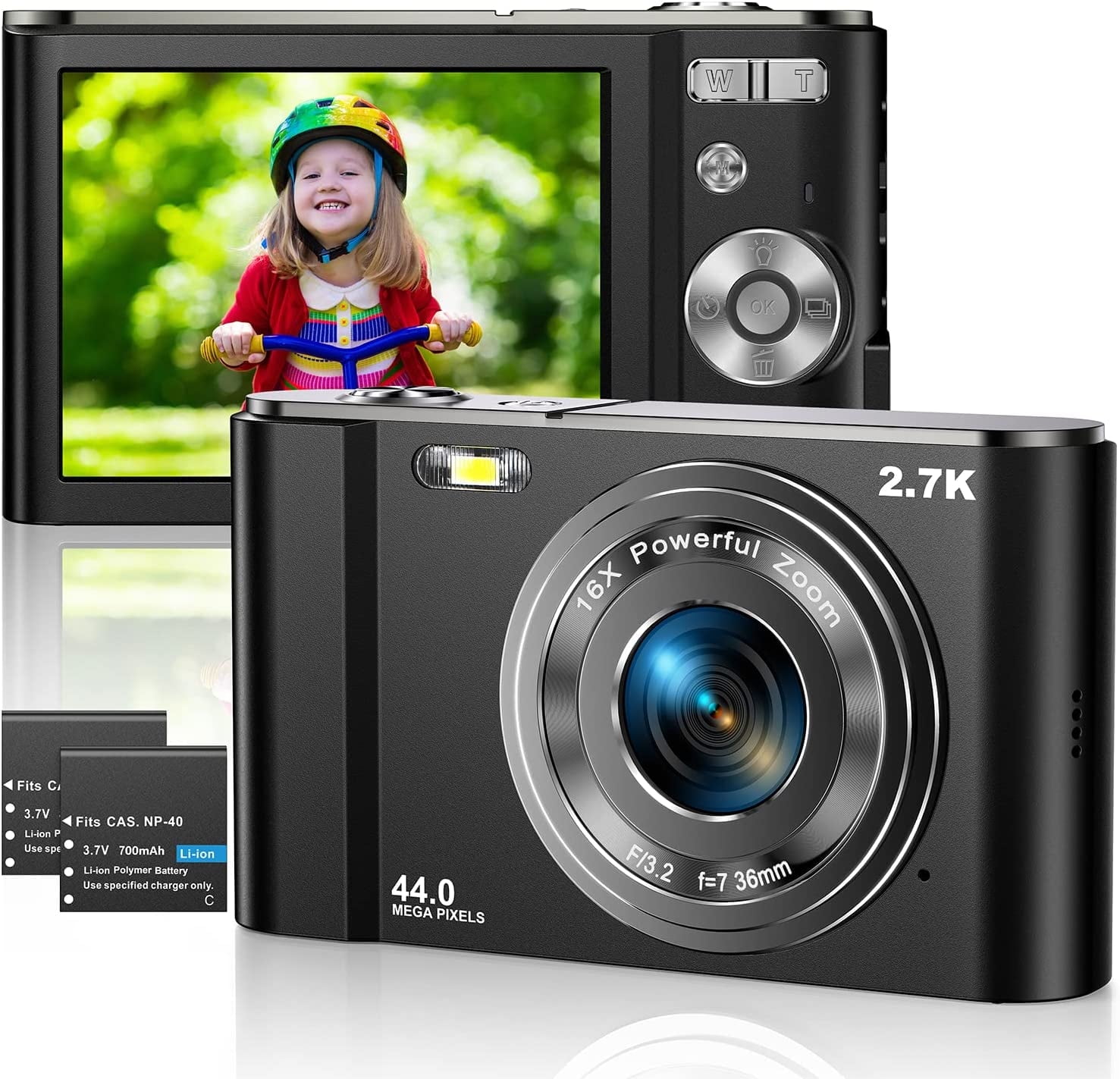Digital Camera Ultra HD Mini Camera 44MP Inch LCD Screen
