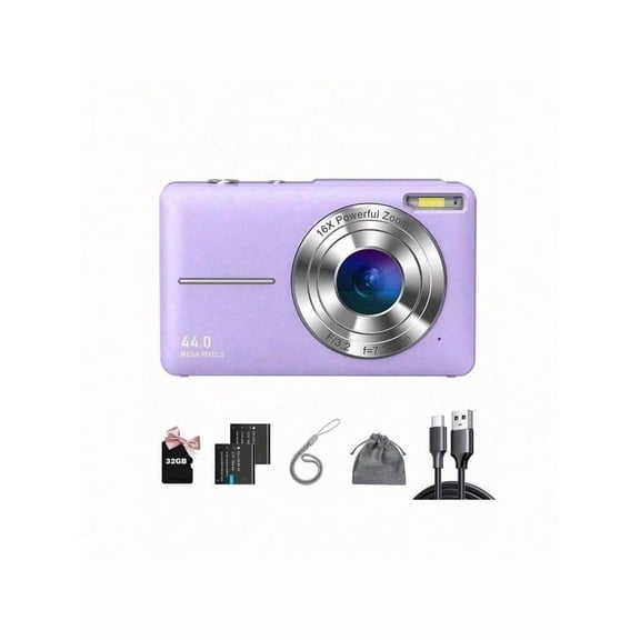 Digital Camera 32GB HD 1080P 44MP 2.4'' LCD Display Screen 16X Zoom Anti-Shake