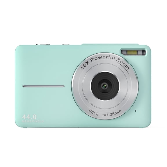 Digital Camera, 44MP, 1080P Video, 16X Zoom, Mint Green Compact Camera