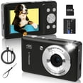 thumbnail image 1 of Digital Camera, 44MP FHD 1080P Camera for Kid with 16X Zoom Anti Shake, Compact Small Camera with 32GB SD Card, Digital Camera for Teens for Teens Girls Kids Adults(Black), 1 of 5