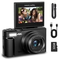 thumbnail image 1 of Digital Camera 4K 64MP Photography Camera 18X Digital Zoom with Wifi & 3-inch Flip Screen Vlogging Cameras for Teens Beginner Adult, 1 of 1