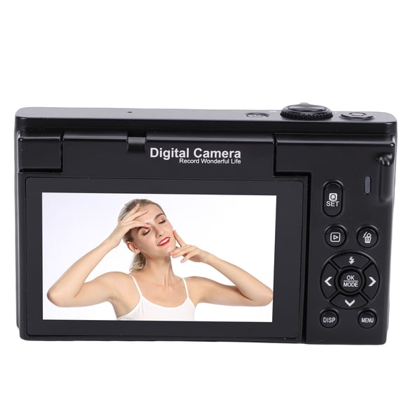 Digital Camera 4K 75MP Mirrorless Camera with 3.0 Inch Flip Screen / 7.62 cm Display WiFi 18X Zoom Handheld Portable Webcam for Travel