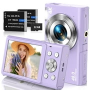 Digital Camera 4K Vlogging Camera, with 32GB TF Card 2.8 Inch Screen 48MP 16X Zoom Auto Focus for Kids Teens AdultPurple