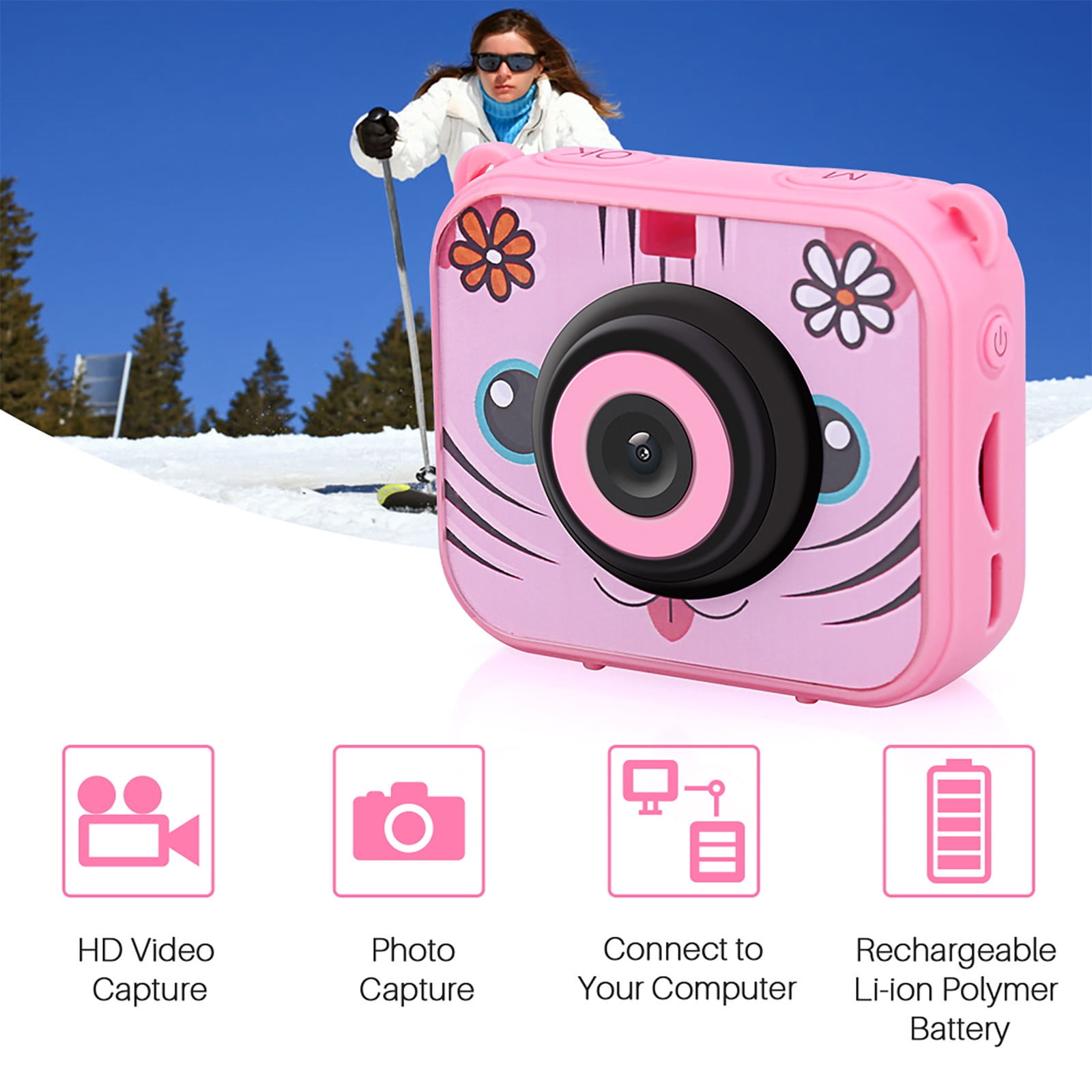 Camera Fun Shape Digital Camera, Action Camera, 1080P HD Video, 8MP Photos, Waterproof ...